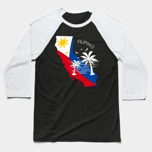 California Philippine Filipino Flag Baseball T-Shirt